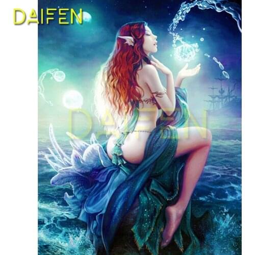 DIY3D Diamond mosaic Mermaid sea Full Round Diamond embroidery Cross stitch Mermaid sea Full Square Diamond painting Mermaid sea