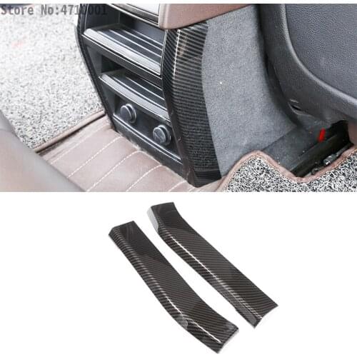 Carbon Fiber ABS Chrome Armrest Rear Air Conditioning Outlet Vent Cover Trim Sticker For BMW X5 F15 X6 F16 2014-2018