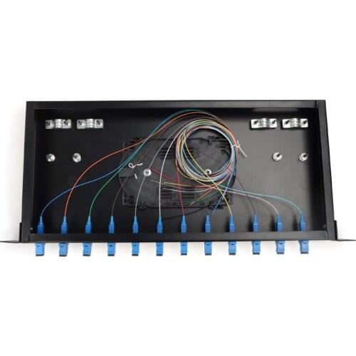 Fiber optic terminal box 12 core SC with adapter pigtail 12 Ports Fiber optical Patch Panel OEM distribution frame 19 inch