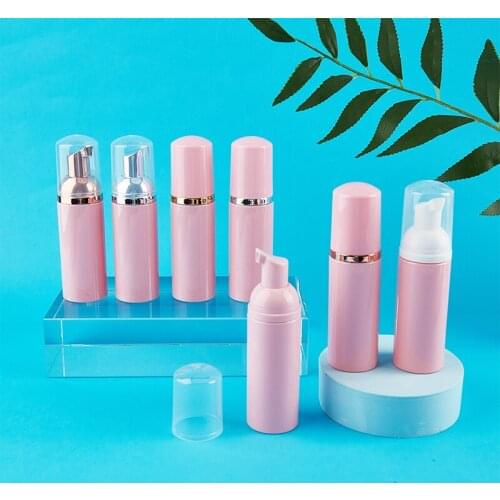 50ml Pink Plastic Foam Pump Bottle Empty Face Eyelash Cleanser Cosmetic Bottle