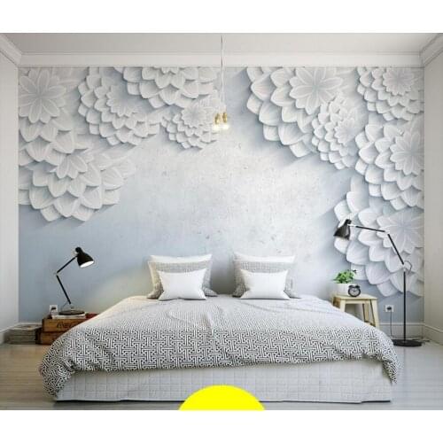 Custom Modern minimalist 3D stereo Daisy wallpaper, living room TV sofa background children bedroom 3d wall murals wallpaper