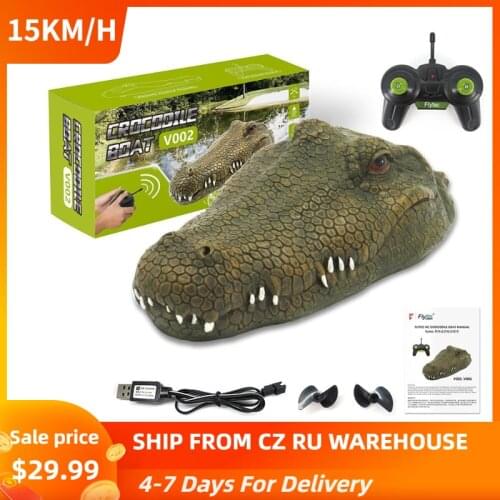 Flytec V002 2.4GHz Simulation RC Crocodile Boat 15km/h Remote Control RC Boat Joke Prank Maker Fun Novelty Simulation Spoof Toy