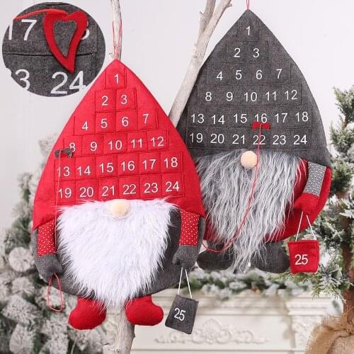 Christmas Decoration Advent Calendar Home Store Office Decor Wall Hanging Ornaments Santa Elk Wall Calendary Christmas Gift