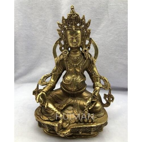 Collect China Fine Workmanship Brass Sculpture Bodhisattva Buddha Metal Crafts Home Decoration#4