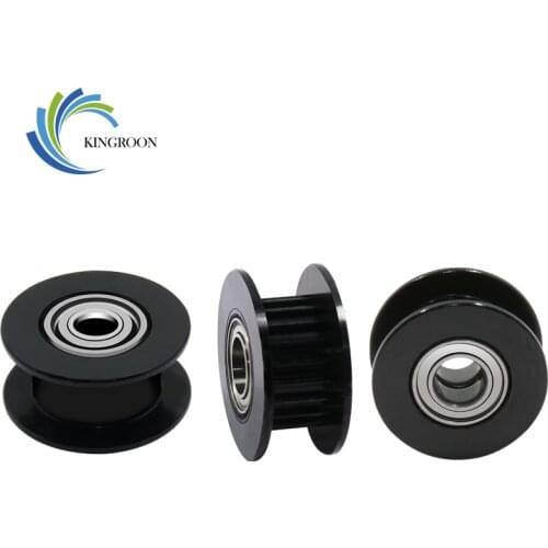 KINGROON 5pcs/lot GT2 Timing Idler Pulley 20 Teeth 16 Teeth 2GT Pulley Wheel Bore 3mm 5mm For 3D Printer 6mm Width Timing Belt