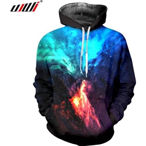 UJWI Men Hoodies Print Color Space 3D Sweatshirts Hoodie Hombre Bodybuilding Fitness Jerseys Long Sleeve Hooded Pullovers Sweats