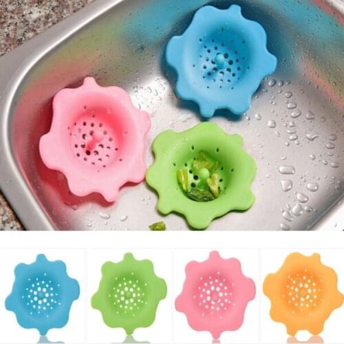 Zeegle Silicone Kitchen Sink Strainer Flower Shape Shower Hair Filter Bathroom Outfall Drain Cover 1 pcs