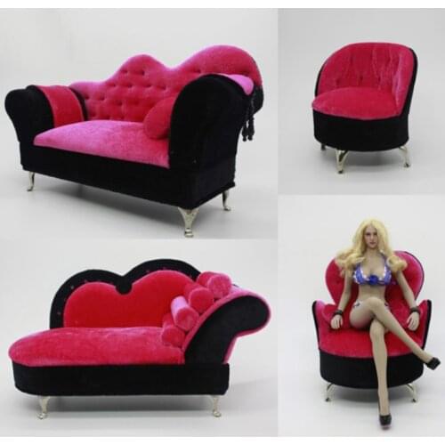 1:6 scene sofa soldier parts recliner chaise longue model suitable for various 12" female body soldier scenes with decoration