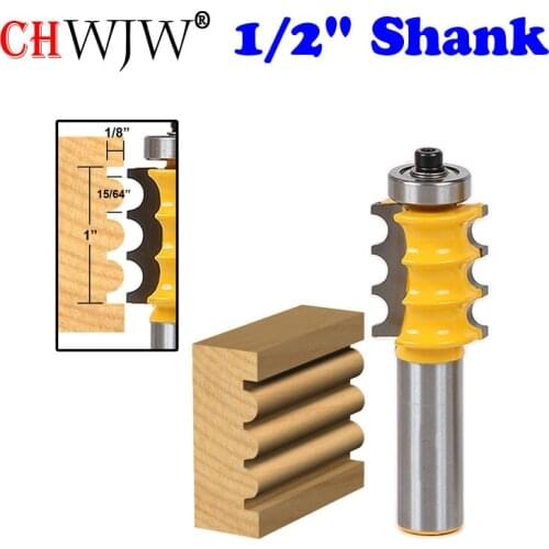 1pc 1/2" Shank Triple Bead/ Column Molding Router Bit Line knife Woodworking cutter Tenon Cutter for Woodworking Tools