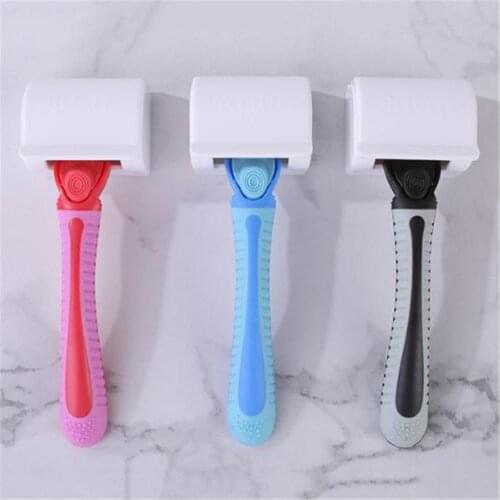 1pc Razor Storage Rack Bathroom Shaver Holders Punch Free ABS Wall Mounted Razor Rack Shaver Hanger Bathroom Accessories