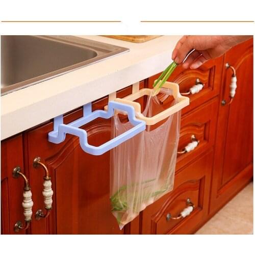 1PC Hanging Garbage Bag Storage Rack Kitchen Organizer Towel Rag Holder Cupboard Cabinet Storage Waste Bins Hanger OK 0577