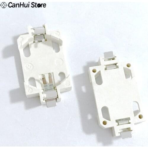 100pcs CR2032 CR2025 Battery Socket Holder Case SMD White Patch Battery Seat Button Battery Box