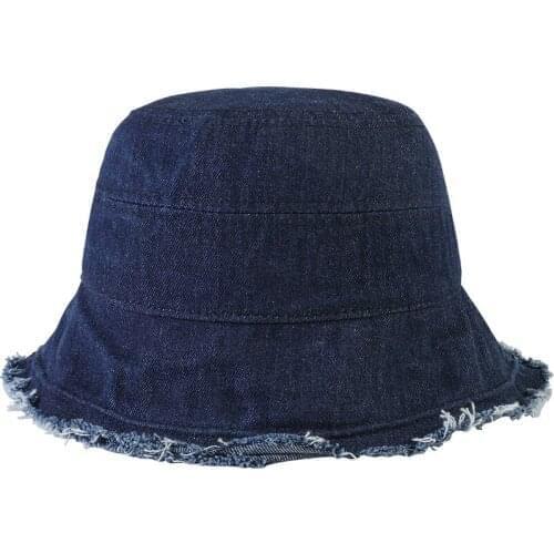 2021 Washed Old Cowboy Fisherman Hat Female Korean jeans Tassel Sunshade Sunscreen bucket hats