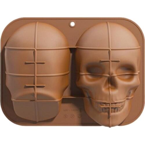 3D Silicone Mold Skeleton Head Skull Silicone DIY Chocolate Moulds Party Cake Decoration Mold Pastry Baking Decoration Tool