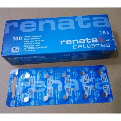 100Xrenata Silver Oxide Watch Battery 364 SR621SW 621 1.55V 100% original brand renata 364 renata 621 battery