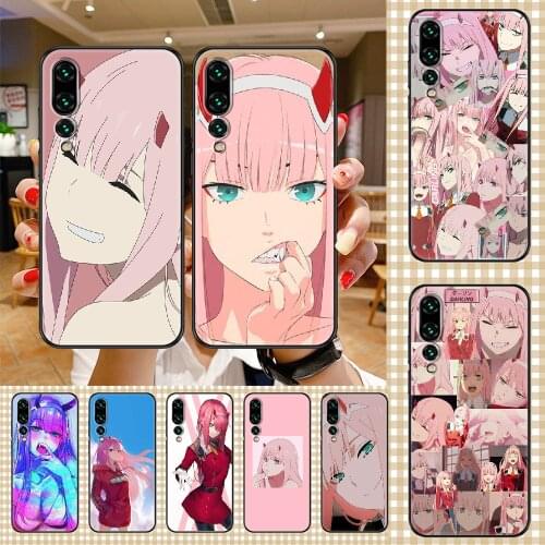Anime Zero Two Phone case For Huawei P Mate P10 P20 P30 P40 10 20 Smart Z Pro Lite 2019 black fashion coque soft hoesjes luxury