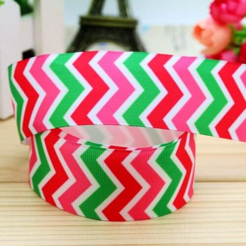 DHK 1.5'' 5yards watermelon chevron printed grosgrain ribbon headwear hair bow diy party decoration wholesale OEM 38mm E1349