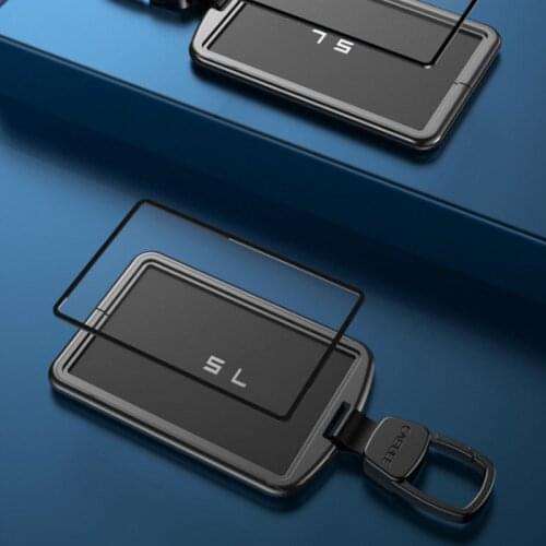 For Tesla Model 3 Car Key Cover Aluminum Alloy Key Shell Protector Bag Induction Card Holder