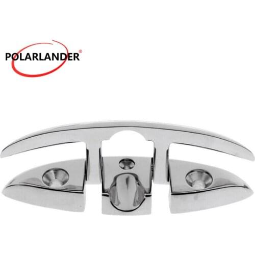 Cleat Boat Flip Up Stainless Steel Stud Mount Base Hardware 6'' Folding Marine