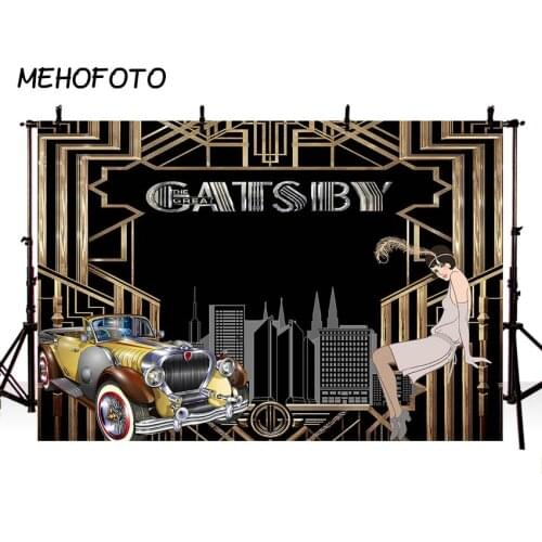 MEHOFOTO The Great Gatsby Backdrop Birthday Theme Party Decoration 80s 90s Retro Banner Photography Background for Photo Studio