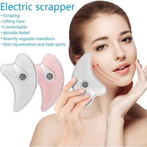 Whale Electric Face Massager Red/Blue Light Microcurrent Vibration Massage Scraping Board Guasha Therapy USB Charging for Body