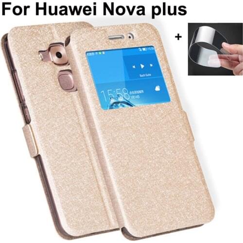 Open Window Leather Filp Cases For Huawei Nova Plus Case bumper For Huawei Novaplus 5.5" MLA-L03 MLA-L01 MLA-AL10 MLA-AL00 Cover