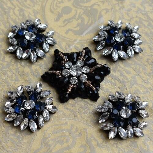 Rhinestone round snowflakes Beaded Patch for Clothing Sewing Beading Applique Clothes Shoes Bags Decoration Patch