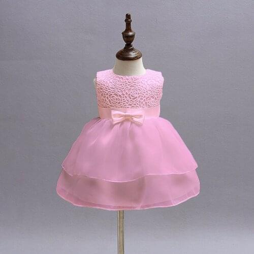 Lace Baby Girl Dress Floral Newborn Princess Tutu Dresses Formal Clothes Summer Birthday Girls Ball Gown Bow Organza Robe