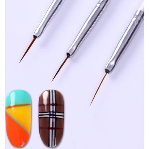 3Pcs Nail Art Liner Painting Pen Set 3D Tips DIY Acrylic UV Gel Brushes Drawing Kit Line French Design Nail Art Tool