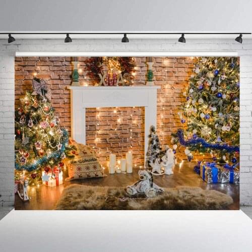 Mehofoto Indoor Christmas Backdrop Light Tree Home Decor Family Holiday Party Photo Picture Photo Background Photography Props