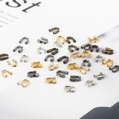 100pcs/bag 4x4mm Iron Plating U-shaped Tail Buckle Jewelry Making Metal Parts DIY Bracelet Necklace Accessories