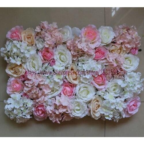Mixcolor 10PCS/lot Artificial silk rose hydrangea flower wall wedding backdrop decoration flower runner wedding TONGFENG