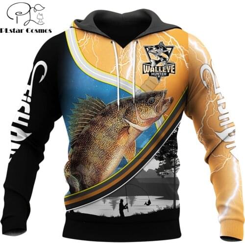 Love Walleye Fishing 3D All Over Printed Mens Autumn Hoodie Sweatshirt Unisex Streetwear Casual Zip Jacket Pullover KJ594