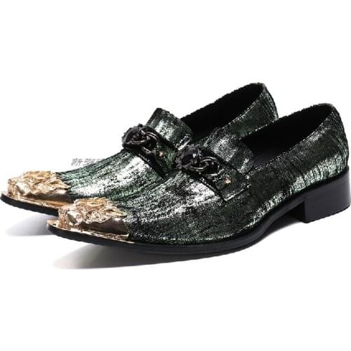 Mens shoes high heels genuine leather floral formal dress oxford shoes for men metal decor print office zapatos hombre vestir