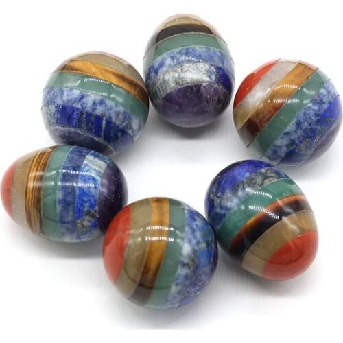 Natural Stone Ornaments Seven Chakras Reiki Healing Gemstone Crafts Body Hand Massage Mineral High Quality Decorations Gift 1PC