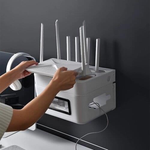 New Wifi Router Shelf Storage Boxes Wall Mounted Wiring Board Organizer TV Data Rack Protection Wire Plastic Frames Drawer Type