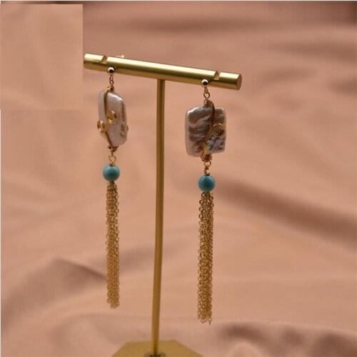 New Genuine Natural Fresh Water White Pearl Tassel Drop Earrings Korean Earrings For Women Party Engagement Vintage Accessories