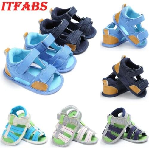 Cute Baby Infant Kids Soft Sole Canvas Crib Shoes Toddler Newborn Beach Sandals Shoes 0-18M