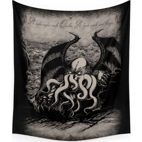 The Rise Of Great Cthulhu Wall Tapestry Beach Towel Polyester Blanket Yoga Shawl Mat