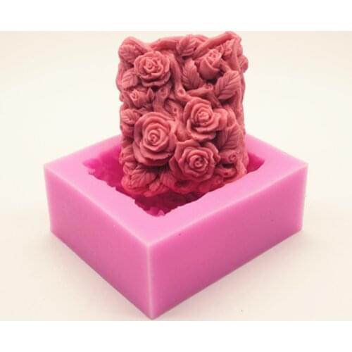 DIY Roses Silicone Cake Soap Mold Handmade Soap Molds DIY Resin Clay Craft Mould