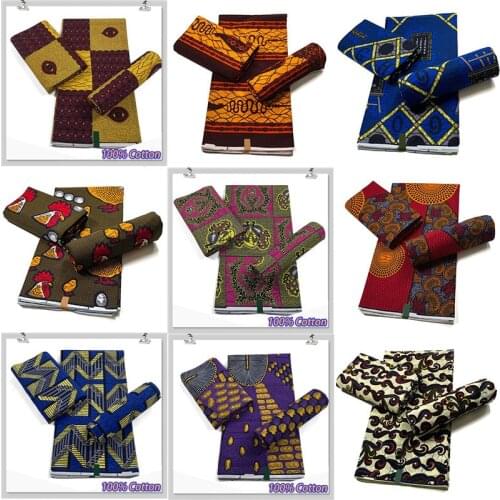 Most popular Veritable African Wax 100% cotton Ghana wax 6 yards 2021 Wax Prints Nigeria High Quality Ankara wax Material HZ0452