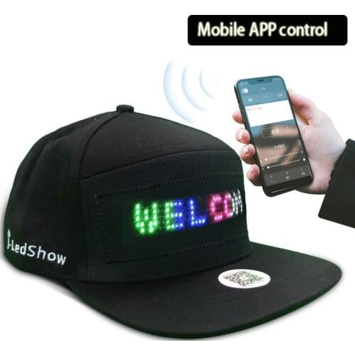 Luminous LED Cap DIY Message And Picture Bluetooth Control Fashion Apparel Accessories Party Decor Glowing Baseball Cap