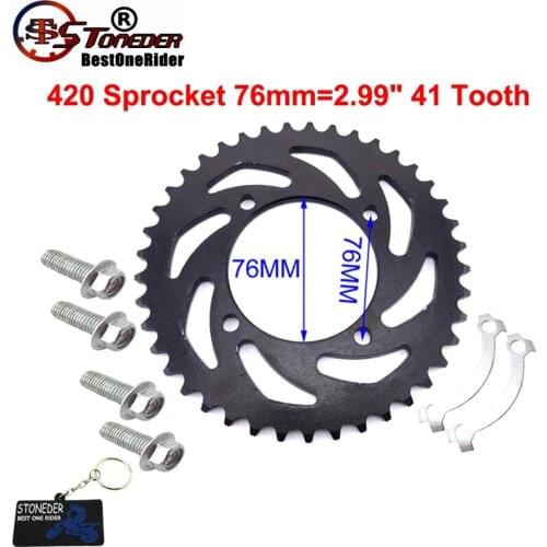 STONEDER 420 41T 76mm Rear Chain Sprocket For Chinese Pit Dirt Bike Motorcycle Motocross 50cc-160cc KLX YCF DHZ GPX