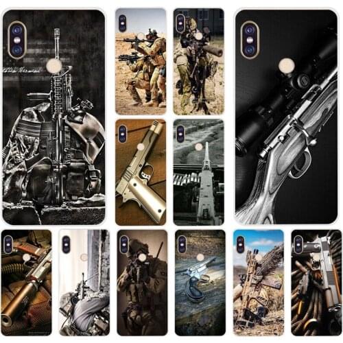 160H Army Sniper Rifle pistol bullet Soft Silicone Tpu Cover phone Case for xiaomi redmi 6 pro 5 plus note 6 pro 4 4x mi 8