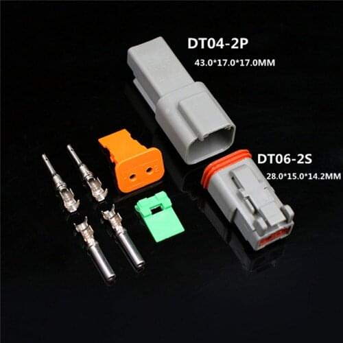 2pin/3pin DT04 DT06 IP65 Waterproof Dustproof Electrical Wire Connector Socket Plug Kits for Motorcycle Scooter Car Boats