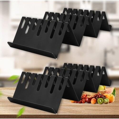 Stainless Steel Drawer Organzation 2PCS Set Knife Storage Holder Black Color Cooking Accessory Save Space Knife Block Stand