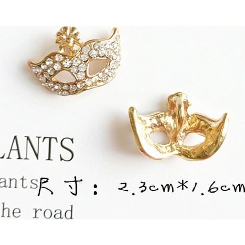 20pcs bling mask charm Zinc Alloy geometry Charm earring headdress Pendant connector DIY Fashion Jewelry For Women&Men