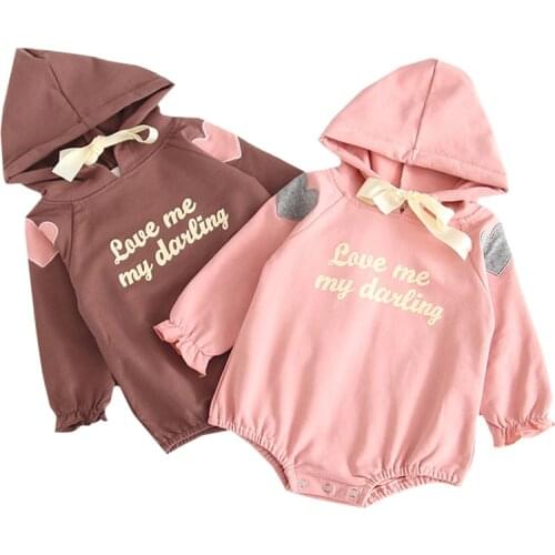 2020 Baby Boy Clothes Baby Bodysuits Babies Love Baby Girl Clothes Bat Cuff Bud Flower Cuff Cap Long Sleeve Cotton Jumpsuit