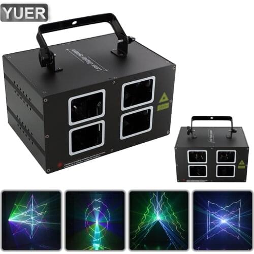 2021 RGBY 4IN1 3D line Laser Animation Pattern Light For DJ Disco Bar Stage Projector Festival Wedding Party Prom Dance Floor