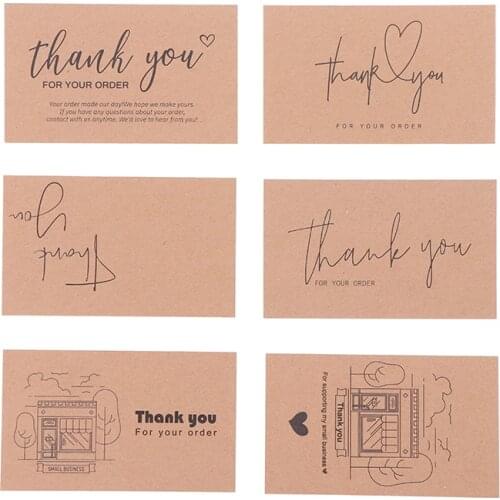 30 Natural Kraft Paper Cards Thank You For Your Order Card For Small Shop Gift Decoration Card For Small Business